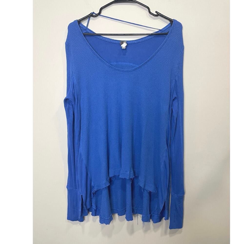 Free People We The Free Malibu Thermal Tunic Cobalt Blue Sz Small